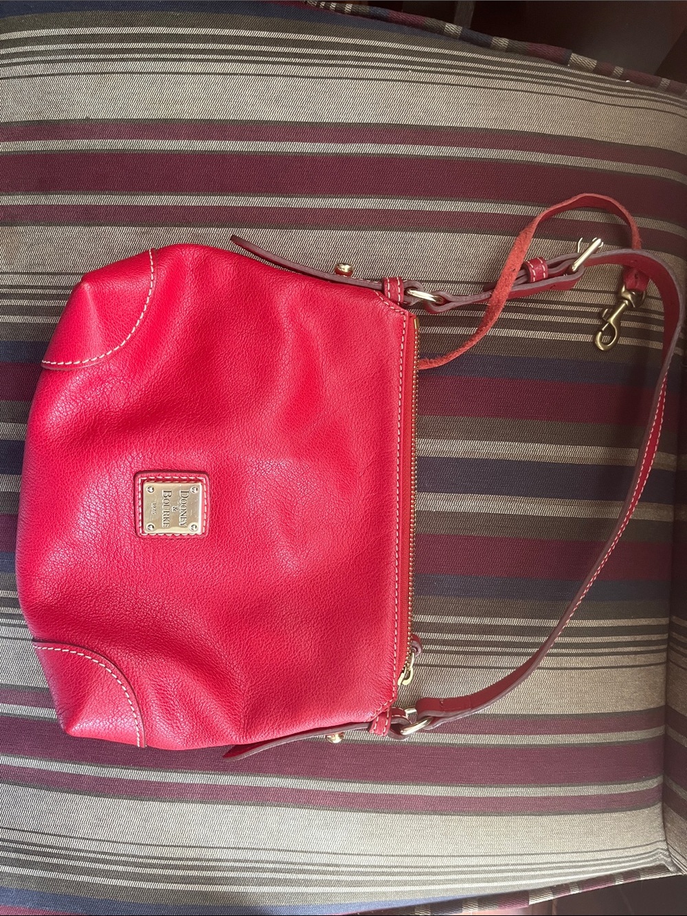 Dooney & Bourke Red Pebble Leather Crossbody Bag